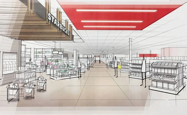 Starbucks at Target experience design sketch.